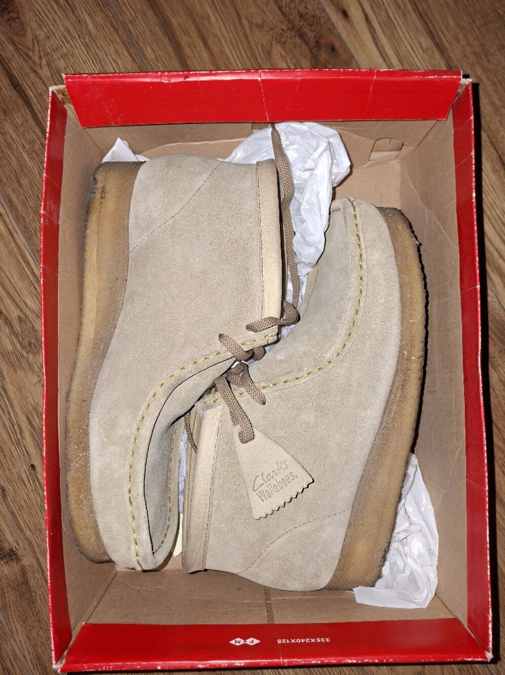 GENTLY USED CLARKS WALLABEES SAND SUEDE